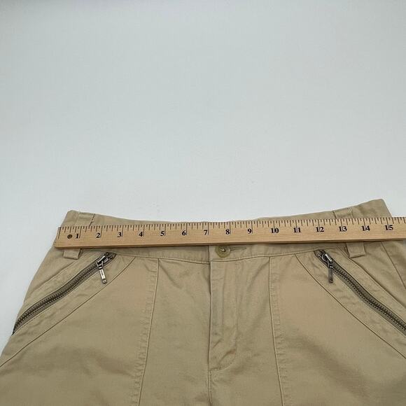 BANANA REPUBLIC Cotton Pants Women's Sz 8 Mid Rise Moto Tan Casual Mini Boot - Picture 5 of 8